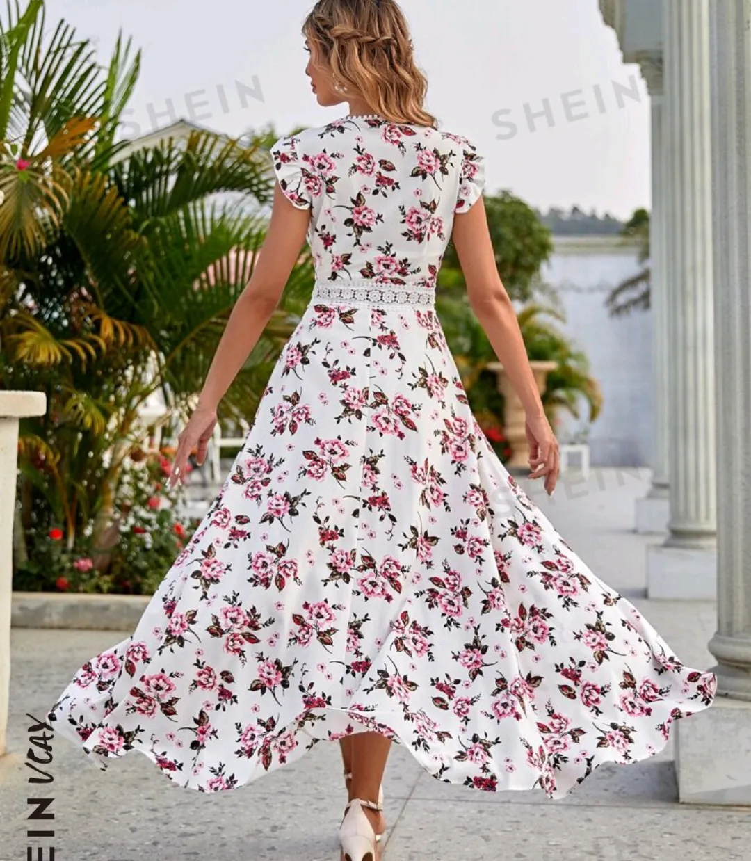 SHEIN SHEIN Floral Maxi Dress with Lace Detail - Photo 2
