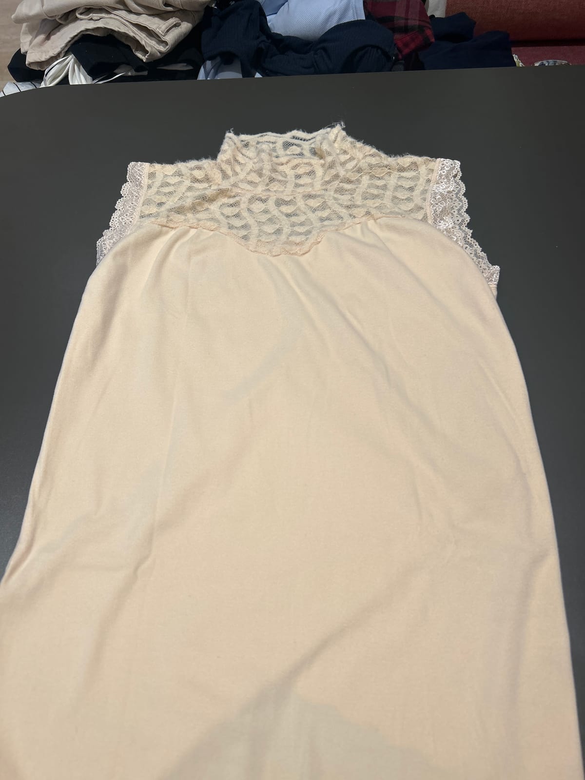 Soft Lace High-Neck Sleeveless Top