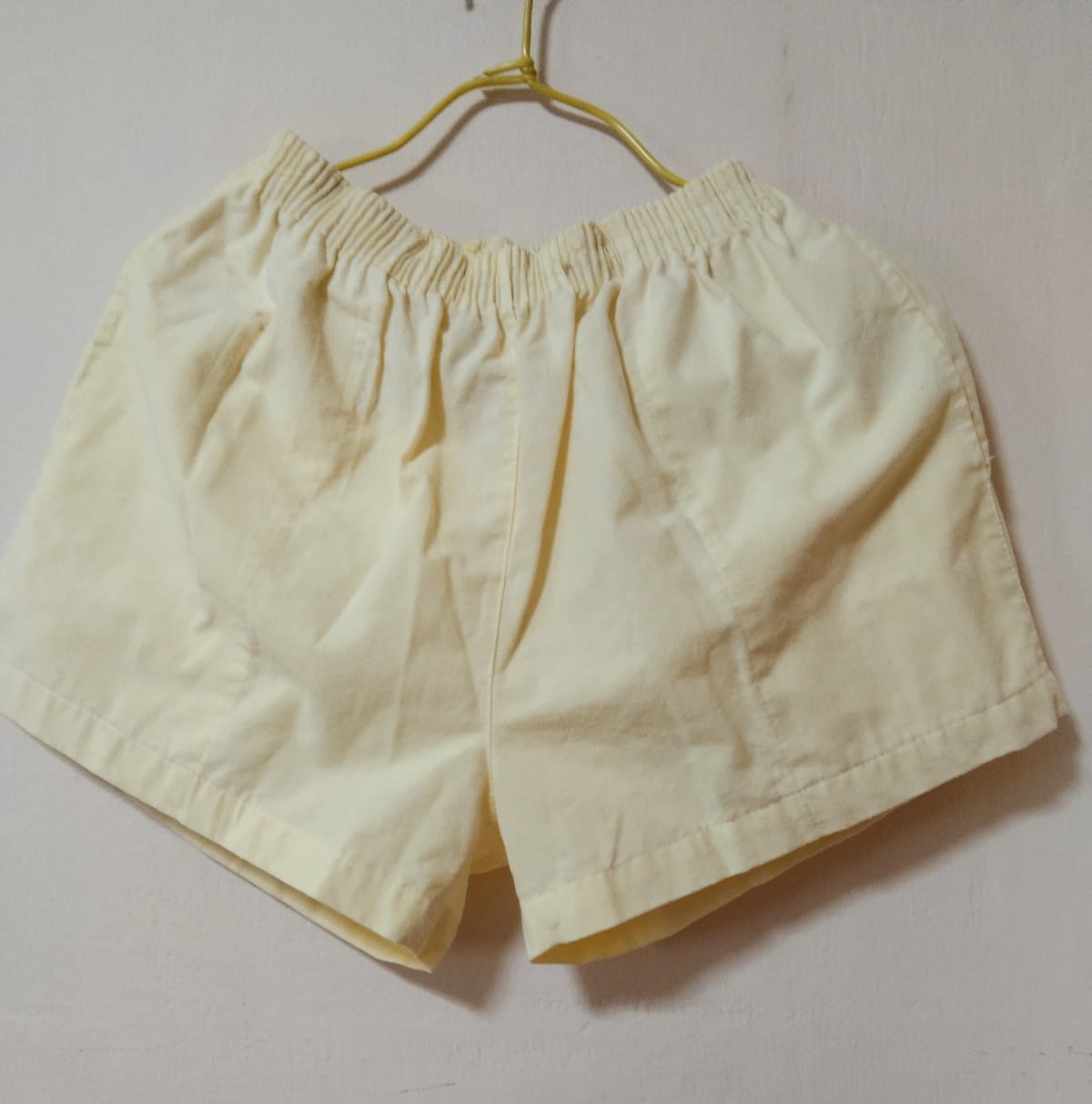 Comfy Pastel Yellow Elastic Shorts