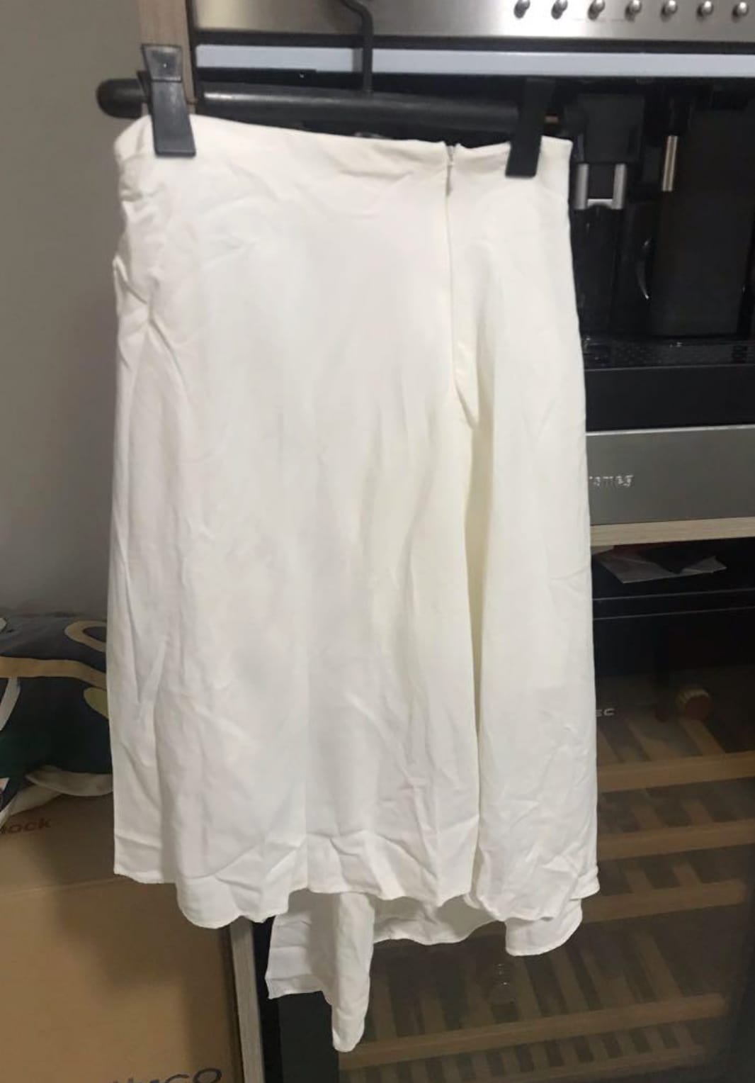White Zara asymmetrical skirt with lining