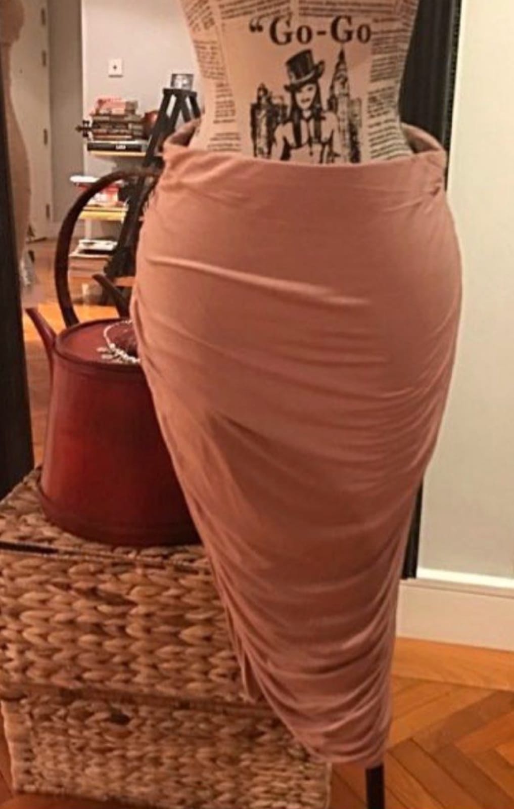 Cute Blush Pink Ruched Skirt