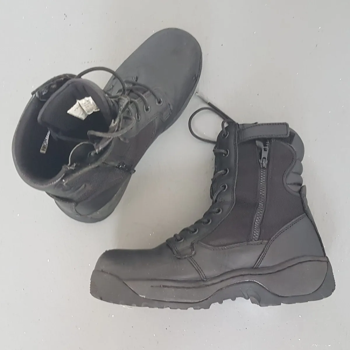 Frontier Original Frontier Combat Boots, Cool 8 inches High, US 10.5, EU 43.5, Black Leather Shoes, Side Zipper, Retro Boots, Vintage Tactical Boots, Cosmopolitan, Durable Design, High Performance, Foot Protection, Safety Shoes, All Terrains, Adventures - Photo 8