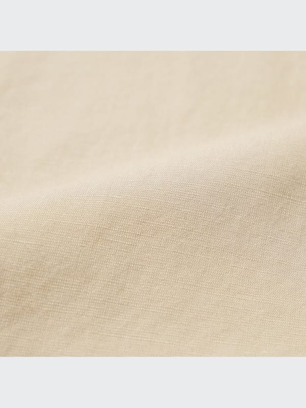 Uniqlo Uniqlo Linen Blend Short Sleeve Shirt - Beige - Photo 4