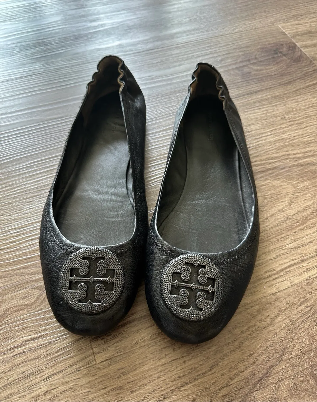 Tory Burch Tory Burch Black Leather Ballet Flats - Photo 2