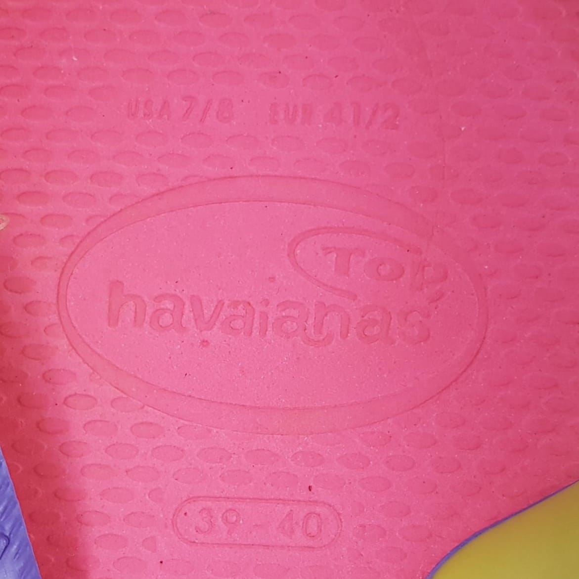 HAVAIANAS Original HAVAIANAS Top Mix Flip-Flops, Cool Sandals, Cosmopolitan, ROSA POP Model, Size 39/40, US 7/8, Continental, Pink, Purple & Yellow Colorway, Sleek Design, Sophistication, Streetwise, Pop Culture, Travel, Beach, Everyday Fashion, Pop Culture - Photo 5
