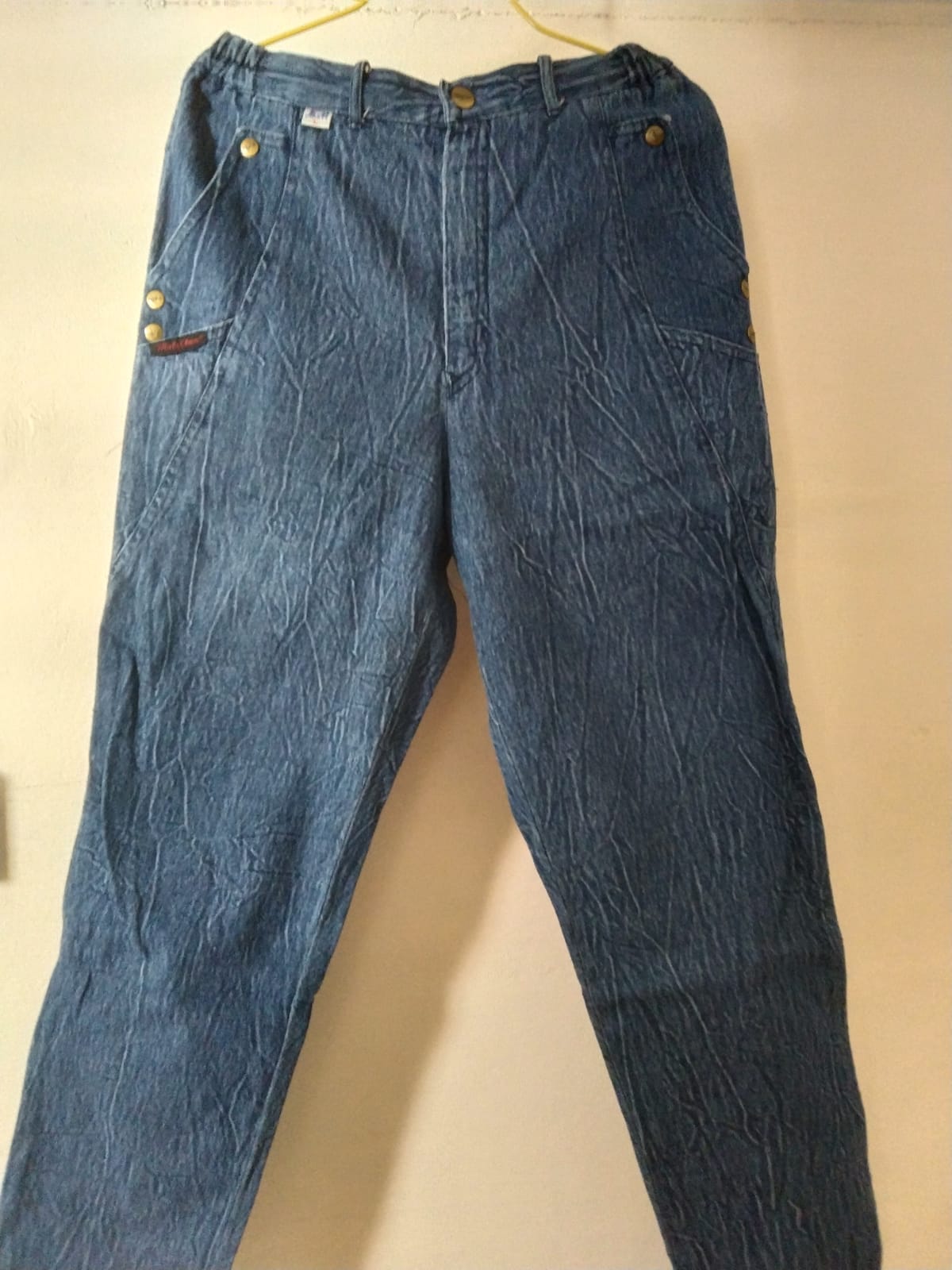 Retro High-Waisted Denim Pants