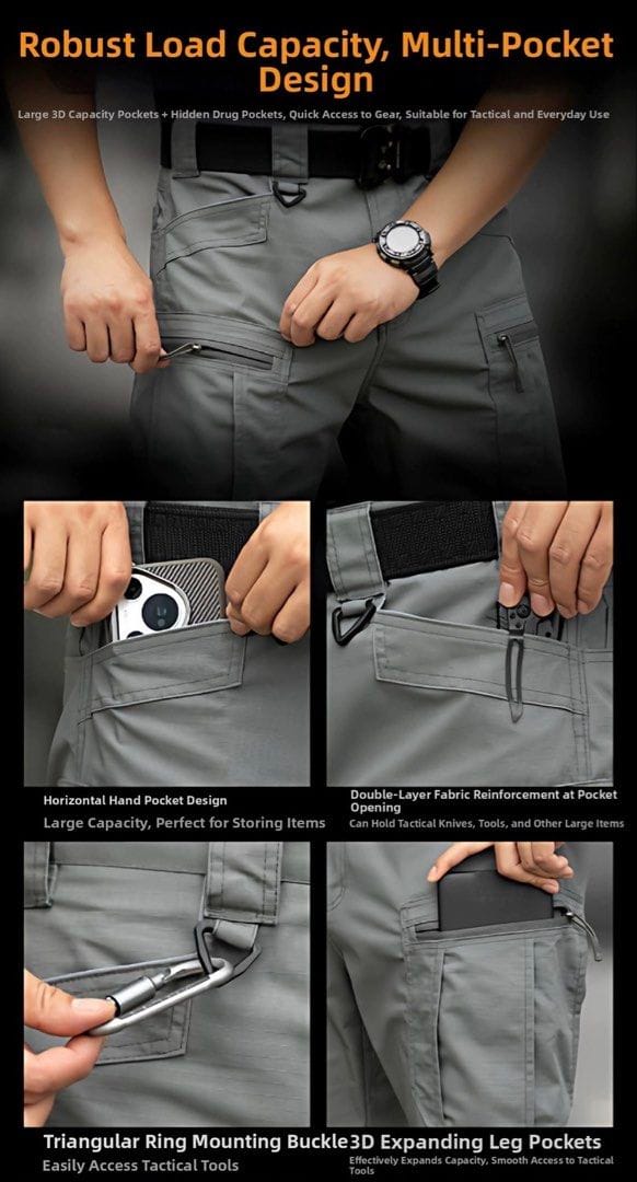 iX10 Tactical Cargo Pants - Water Repellent, Multi-Pocket - Photo 10