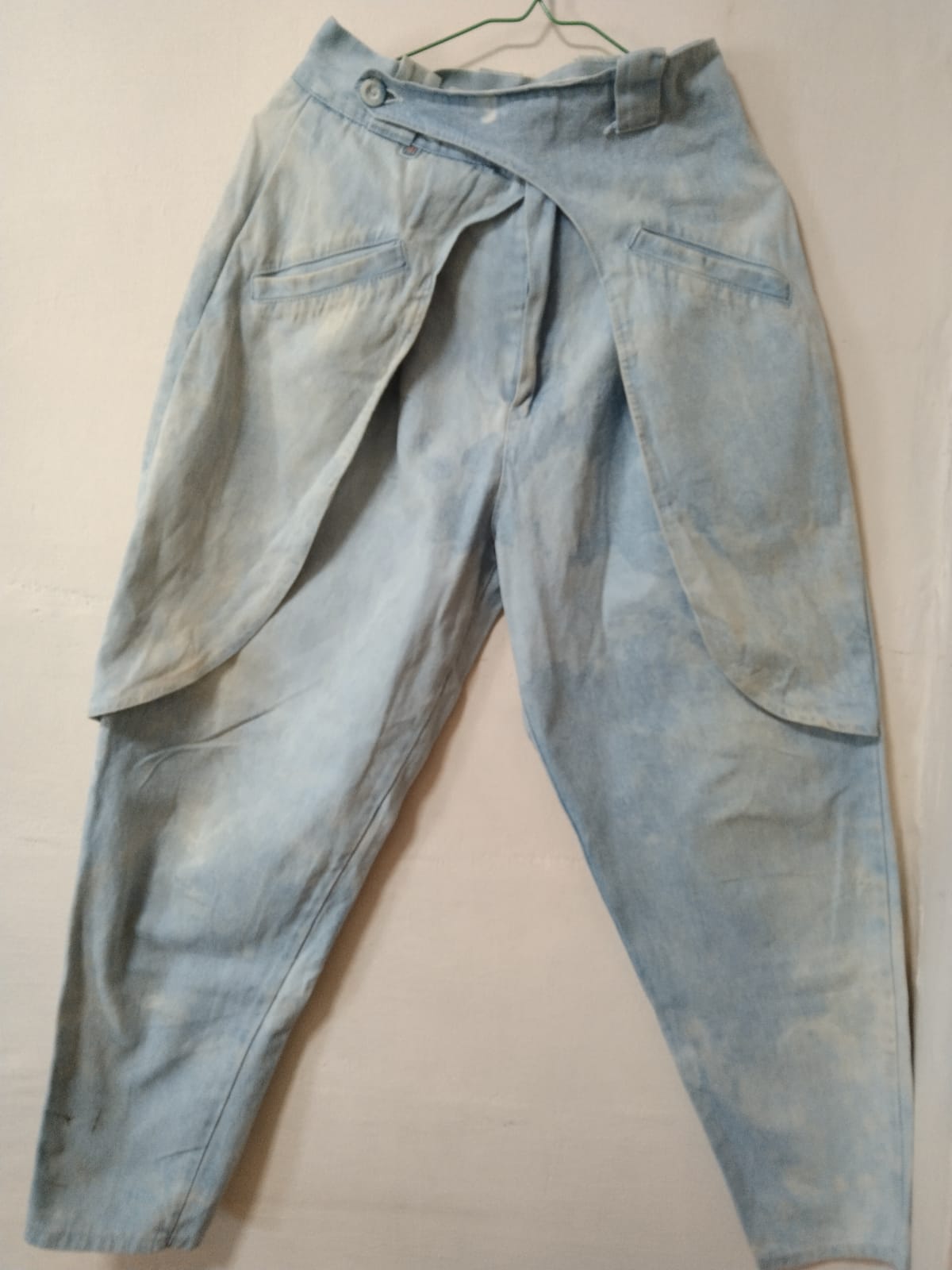 Unique Draped Denim Pants