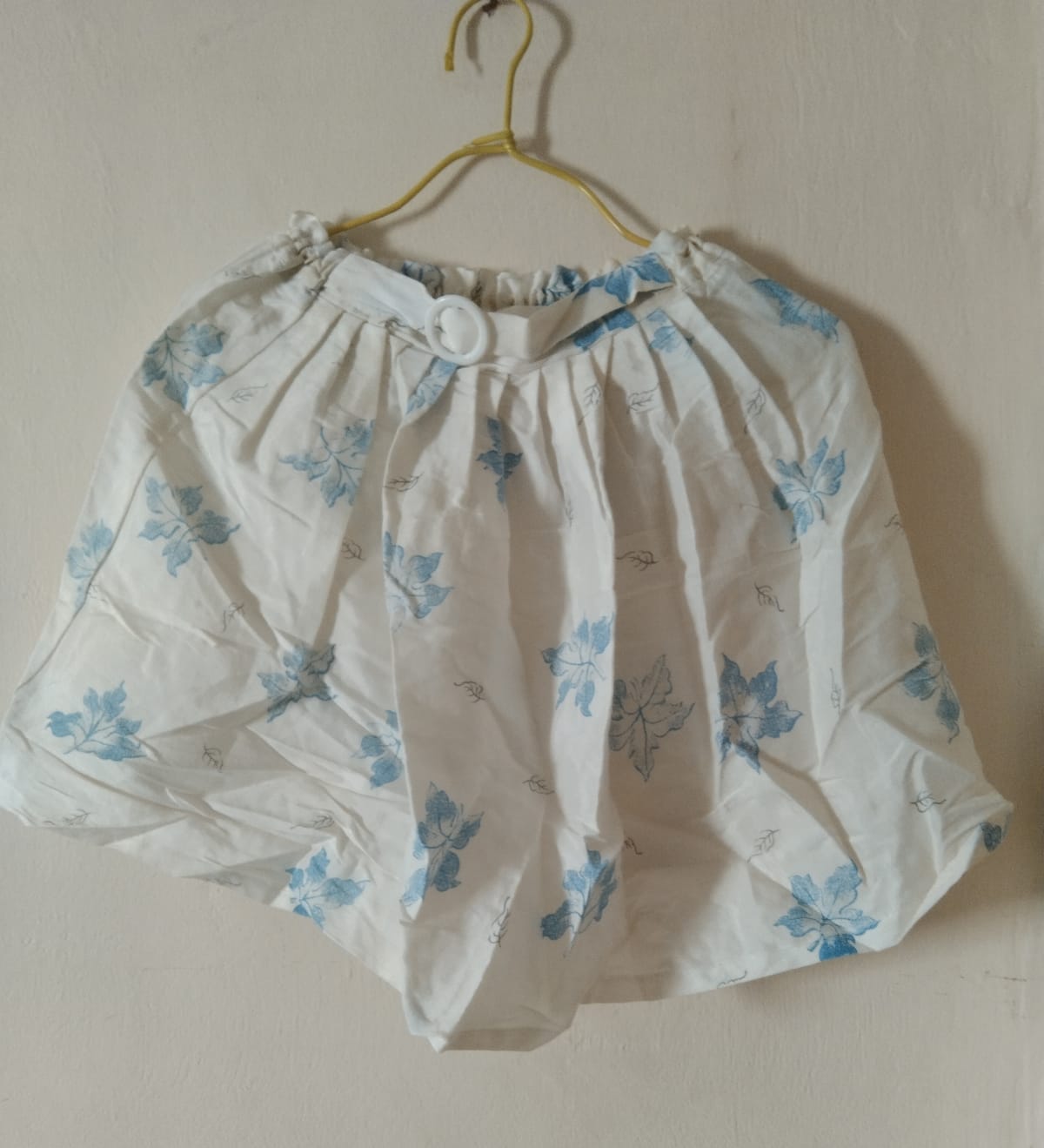 Floral Printed White Midi Skirt