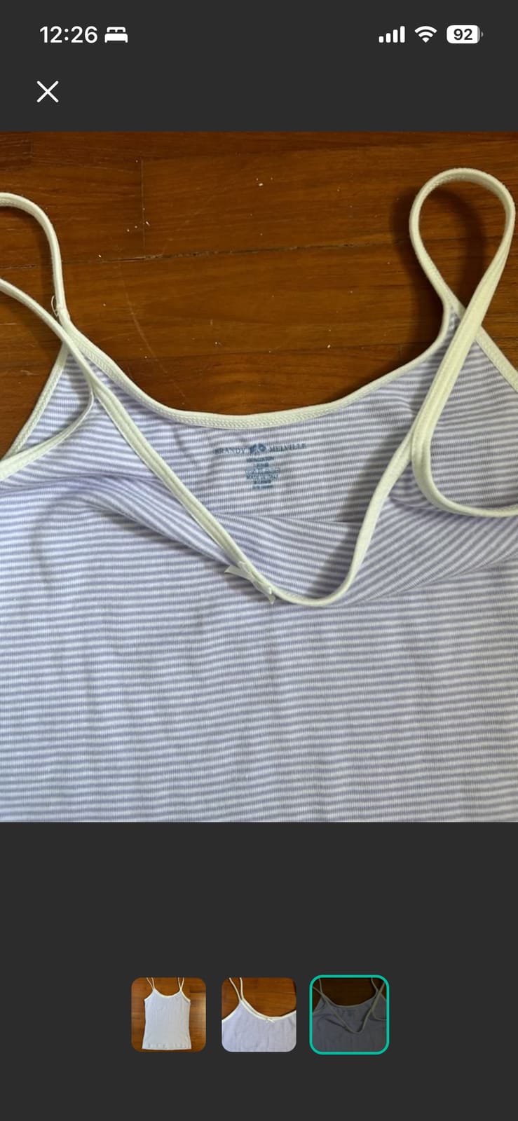 Brandy Melville Brandy Melville Purple & White Striped Bow Tank XS - Photo 2