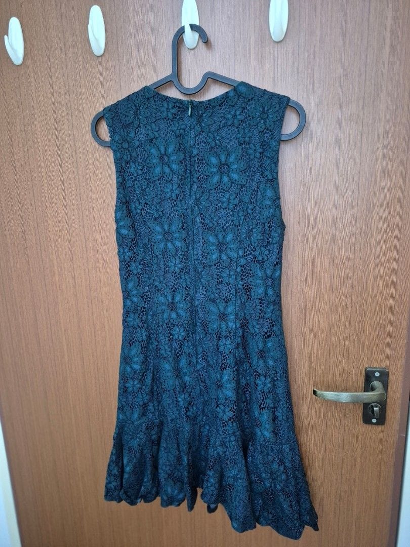 NINTH Ninth Lace Forest Green Mini Dress - Size S - Photo 2