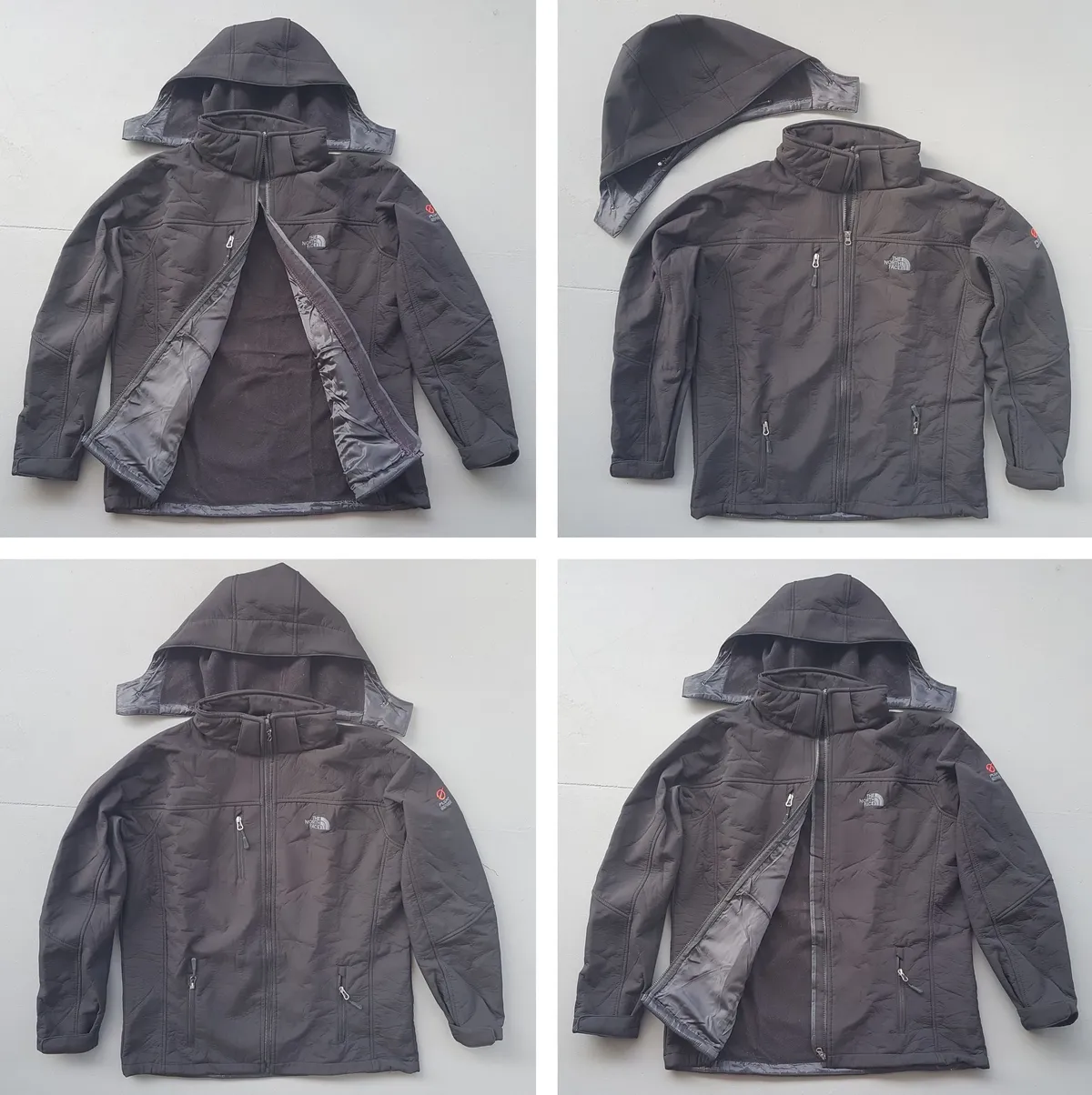 The North Face Softshell Jacket, Flight Series, RETAIL $180, Detachable Hoody, Cool High Collar, 2XL Zip-Up Coat, 3 Zipper Pockets, Fleece Lining, Cosmopolitan, High Performance, Essential Travel Outerwear, Luxury Living, Winter Holidays