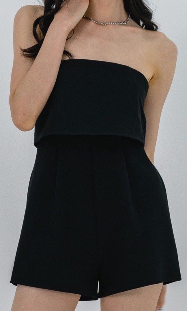 YHF Nimble Tube Romper in Black in Size S