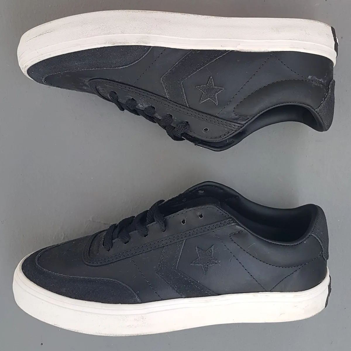 CONVERSE Converse Courtlandt Leather Suede Sneakers, US 7, UK 6, EUR 40, CM 25, Cool Black & White Shoes, Cosmopolitan, Iconic Star Chevron Logo, Classic Low-Profile Silhouette, Sophistication, Streetwise, Pop Culture, Hip Hop, Rock Star, Cult Street Fashion - Photo 7