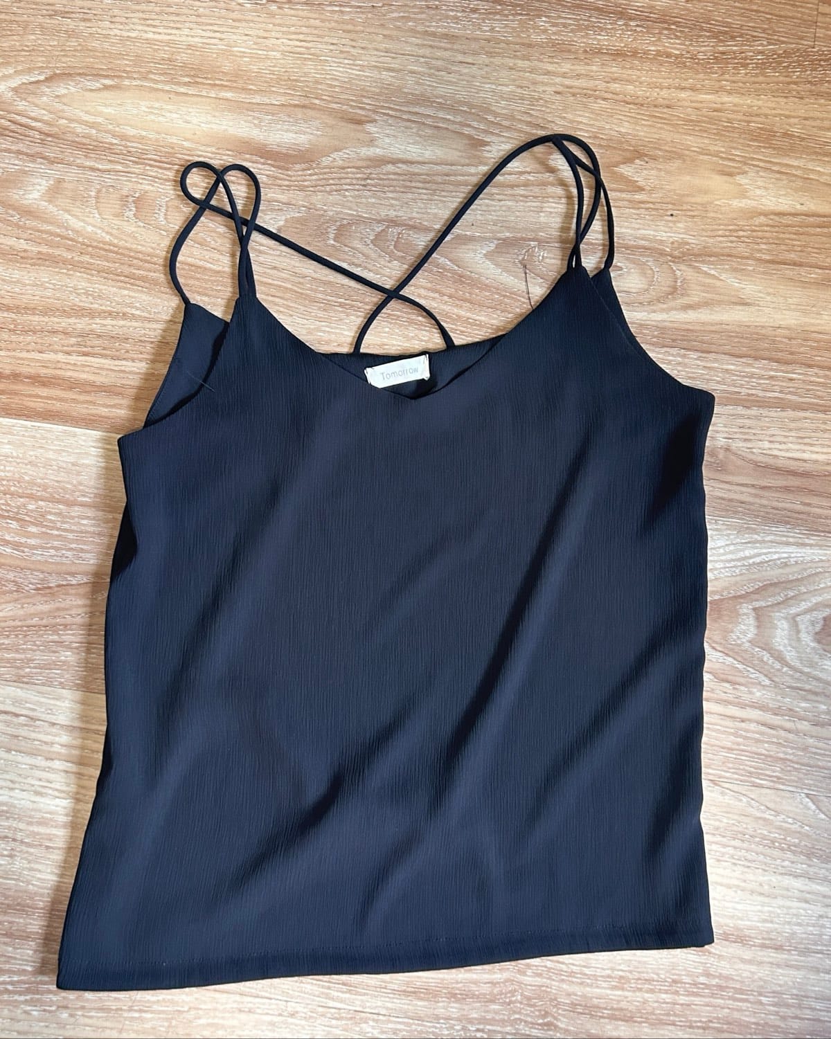 Minimalist Black Strappy Top