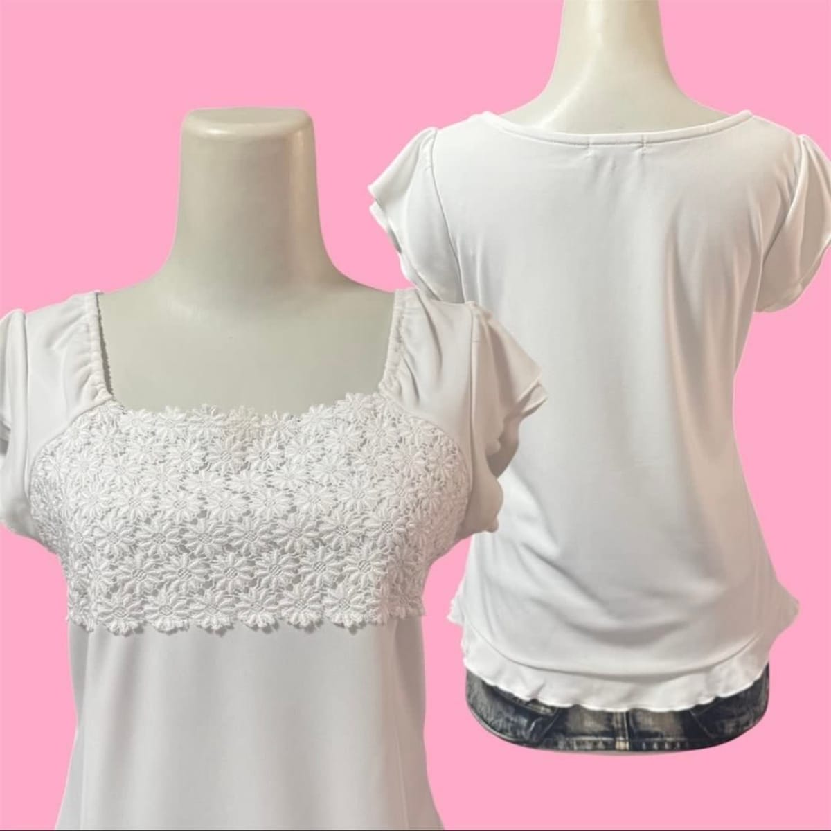 Cottagecore White Daisy Milkmaid Top 🌼 - Photo 2