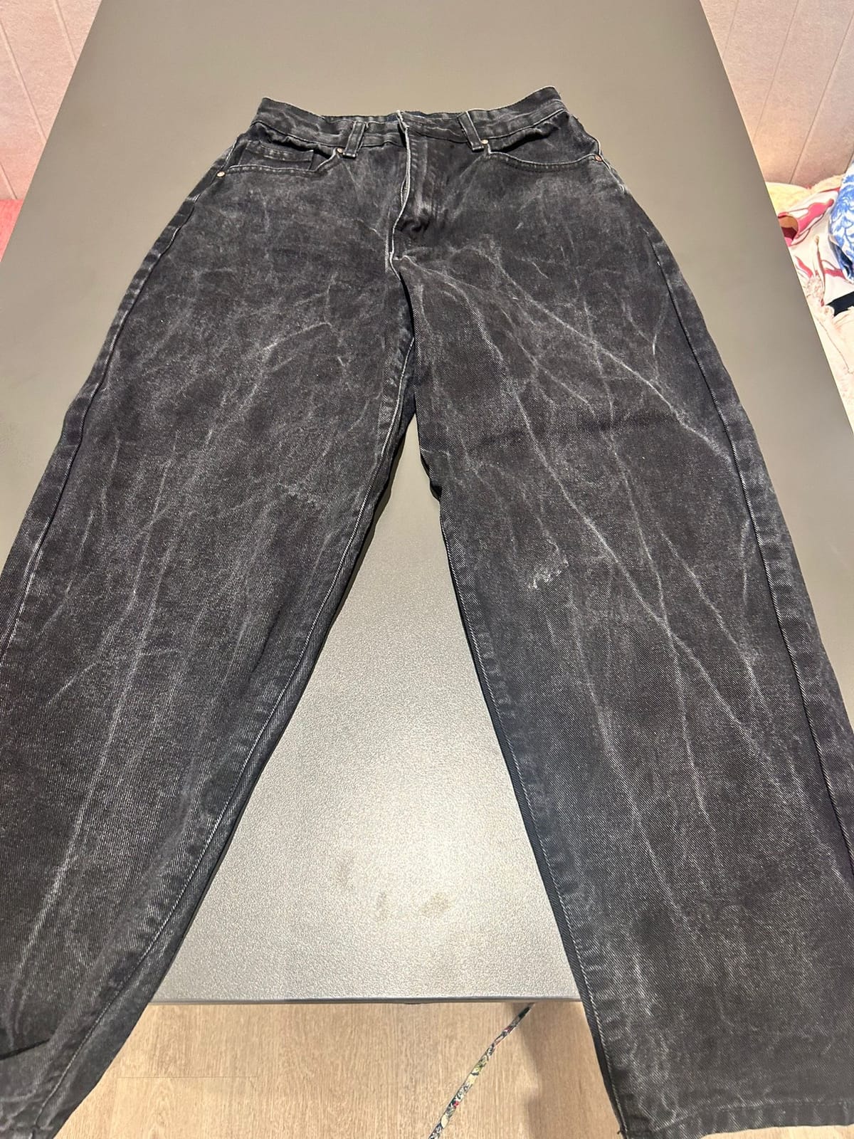 Vintage Washed Black Denim Jeans