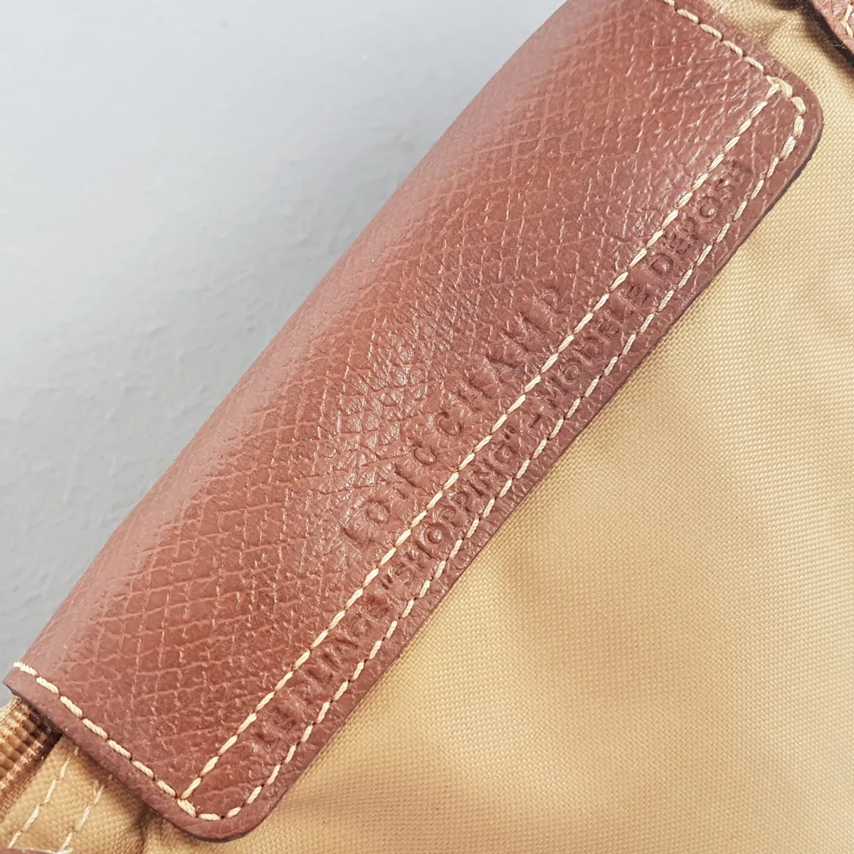 Longchamp Original LONG CHAMP Tote Bag, Beige Longchamp Le Pliage Nylon Handbag, Shoulder Straps, Snap-Flap Closure, Cosmopolitan, Haute Couture, Luxury Handbag, Urban Style, Pop Culture, Sophistication, Streetwise, Your Everyday Bag - Photo 6