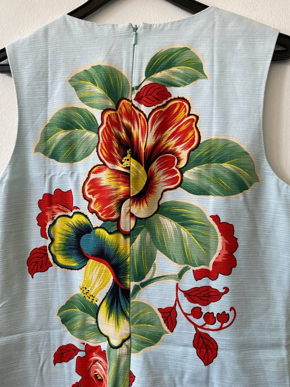 Warehouse WAREHOUSE Sky Blue Sleeveless Floral Patterned Dress (UK 12 / US 8) - Photo 3