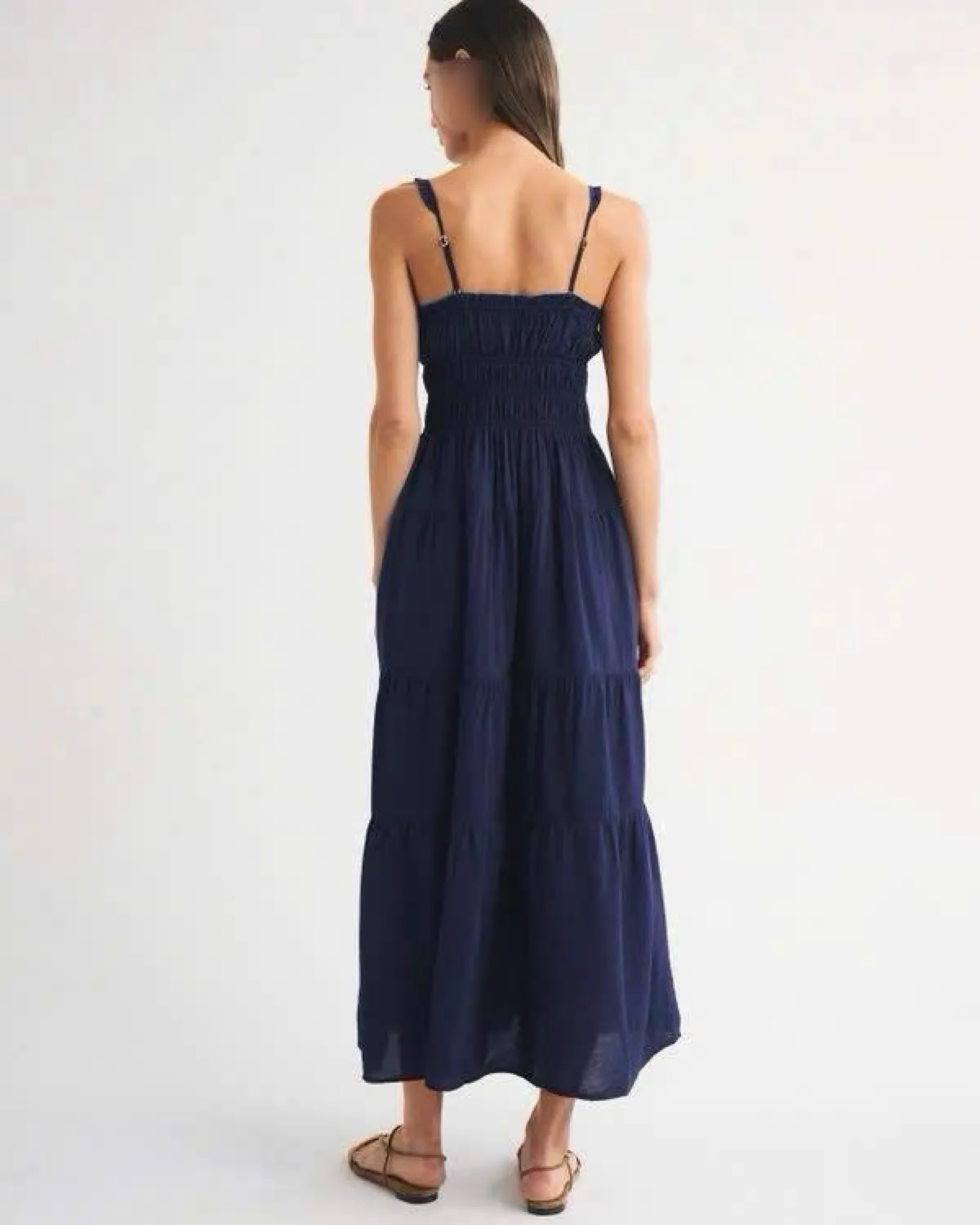 Abercrombie & fitch Bra-Free Button-Through Smocked Maxi Dress - Photo 3