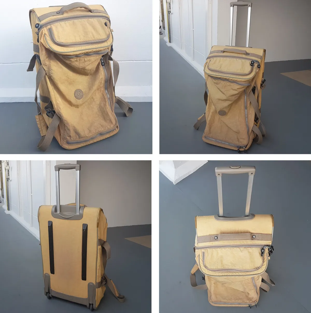 Original KIPLING Luggage Bag, from Belgium, Khaki Kipling TEAGAN Model, Wheel Trolley, Retractable Handle, Interior with Kipling Monogram, RETAIL $418, Duffel, Business Pack, Travel Bag, Hand carry, Cult Street Fashion, Multi-Functional Use