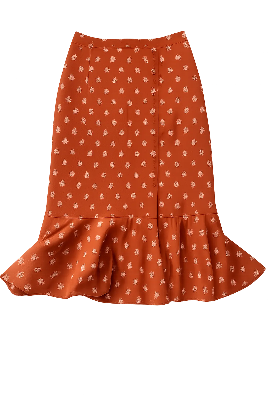 Chic Vintage Patterned Midi Skirt