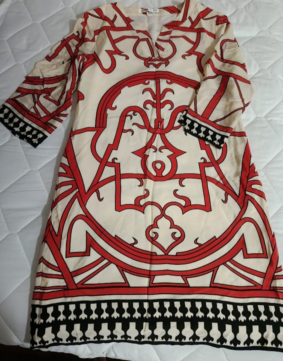 DVF DVF Red and Black Graphic Print Dress - Photo 2