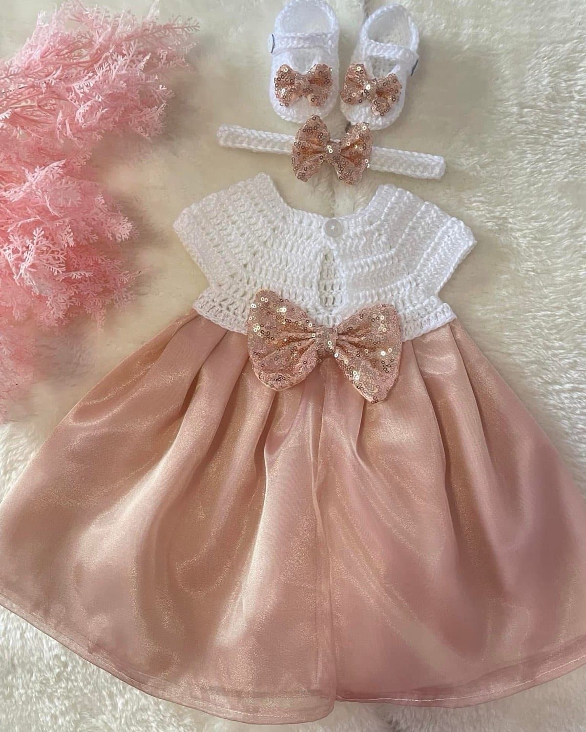 Handmade  newborn dress set🌹 - Photo 3
