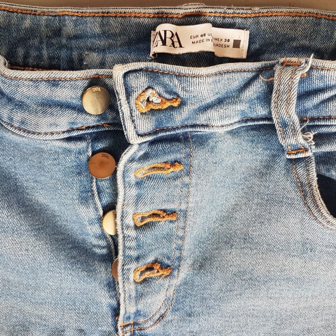 Retro ZARA Denim Jeans, Cool FLARE Bottoms, EU 40, USA 8, MEX 30, Stretchable High Waist - Photo 5