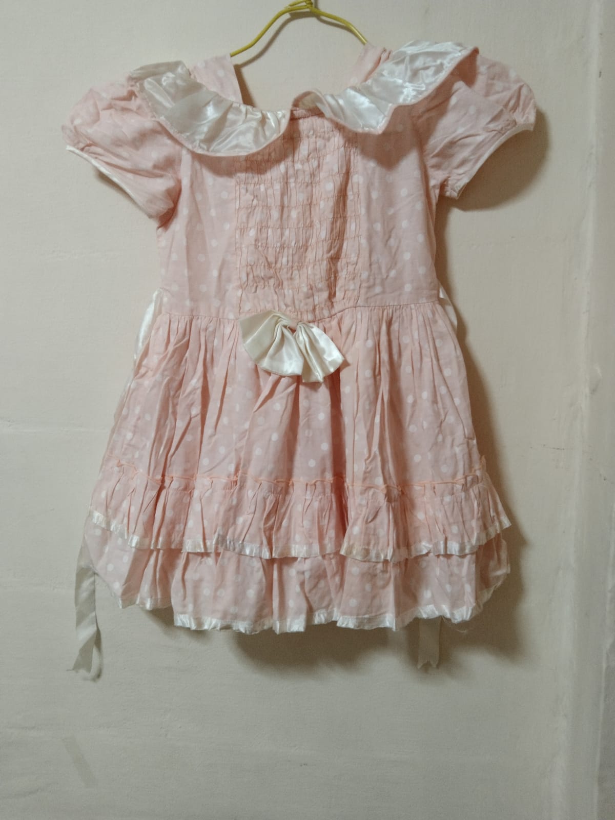 Cute Pink Polka Dot Dress with Satin Trim - Photo 2