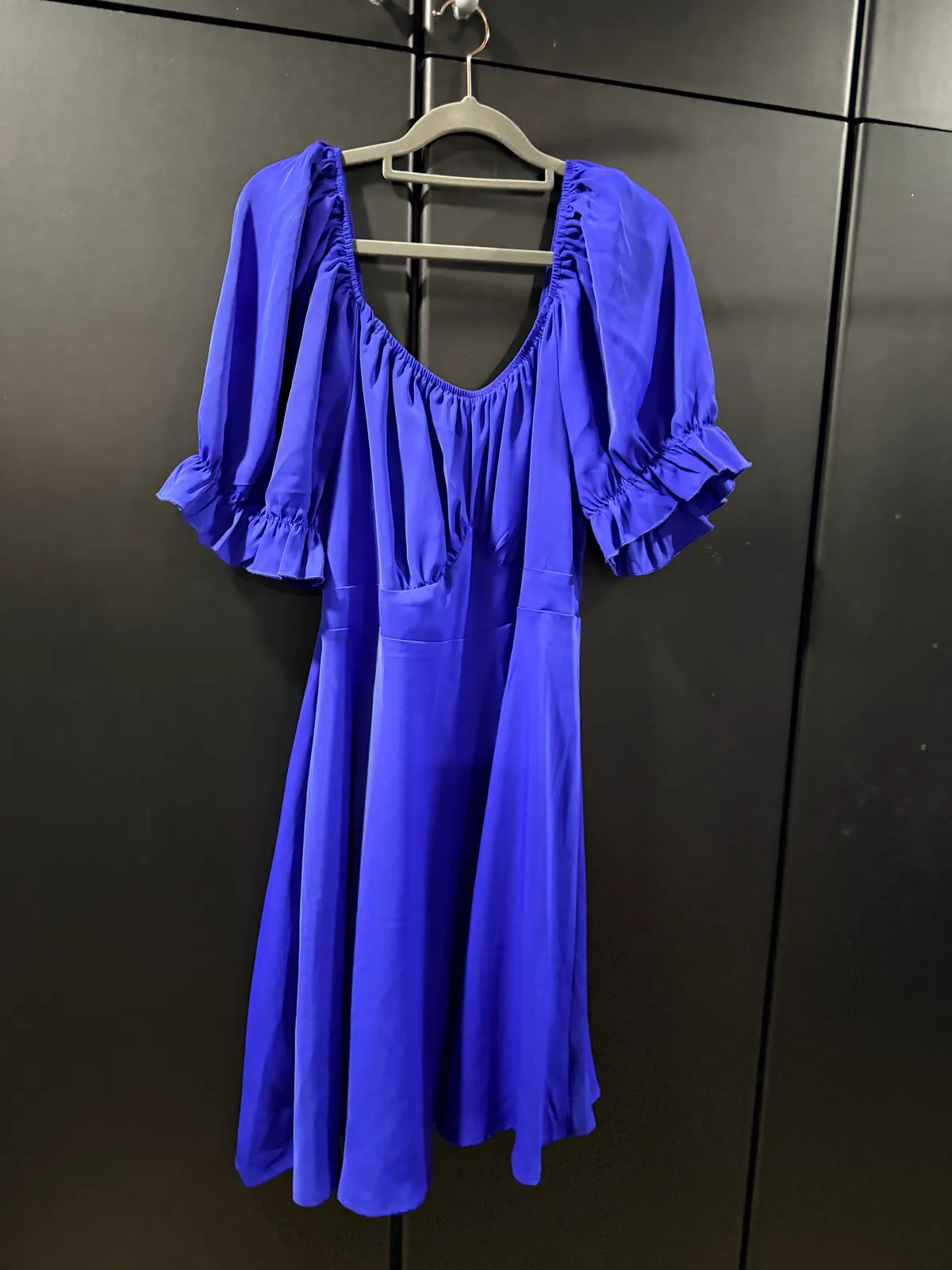 Vibrant Blue Puff Sleeve Dress