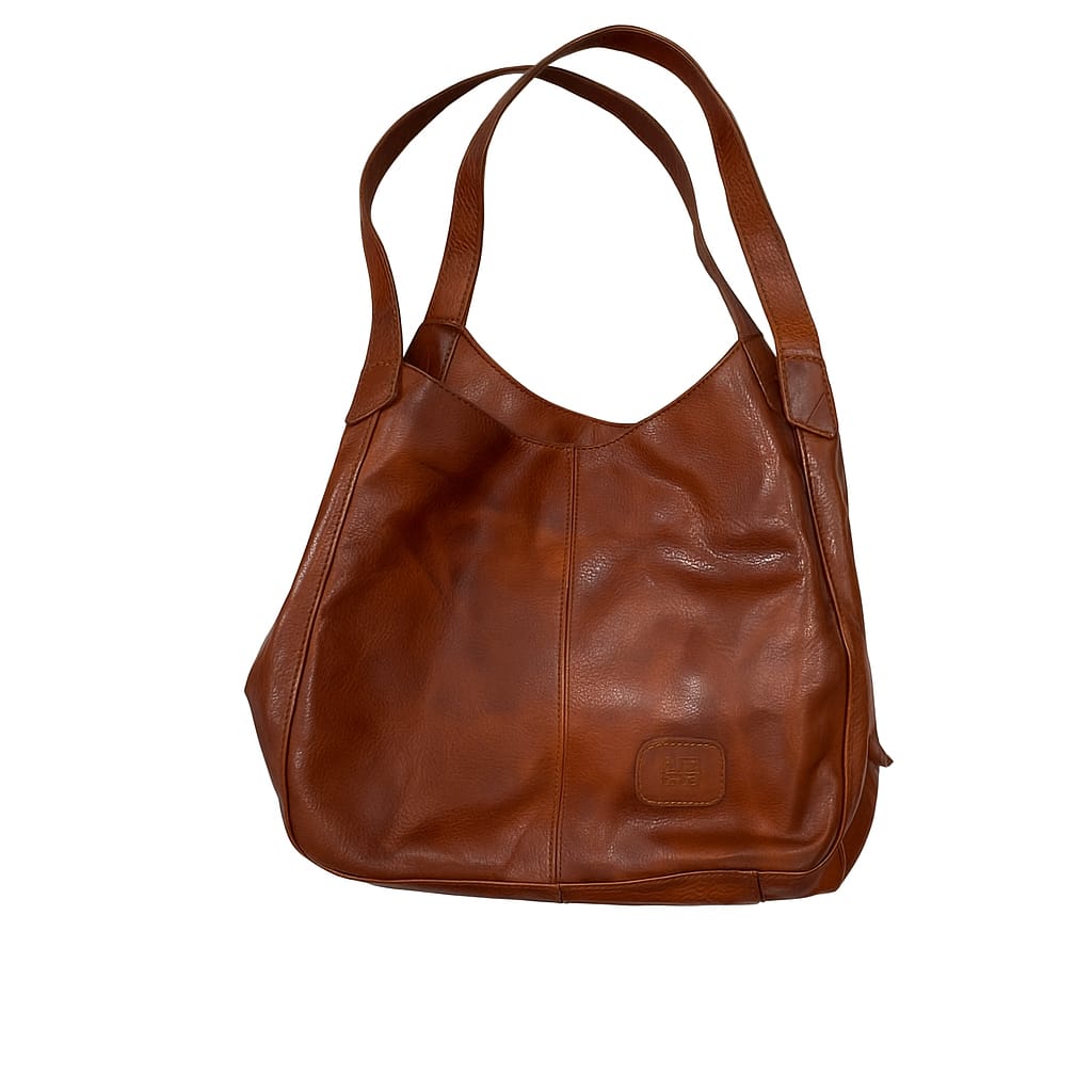Vintage Brown Faux Leather Tote Bag