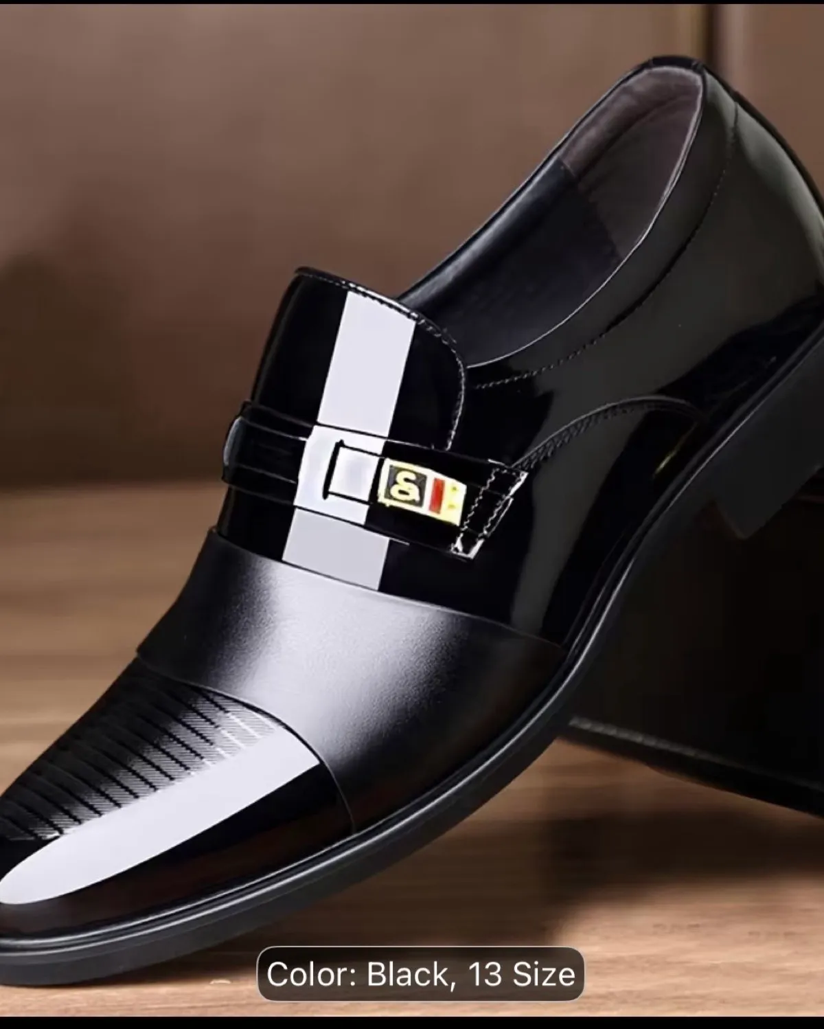 Sleek Black Leather Dress Shoes