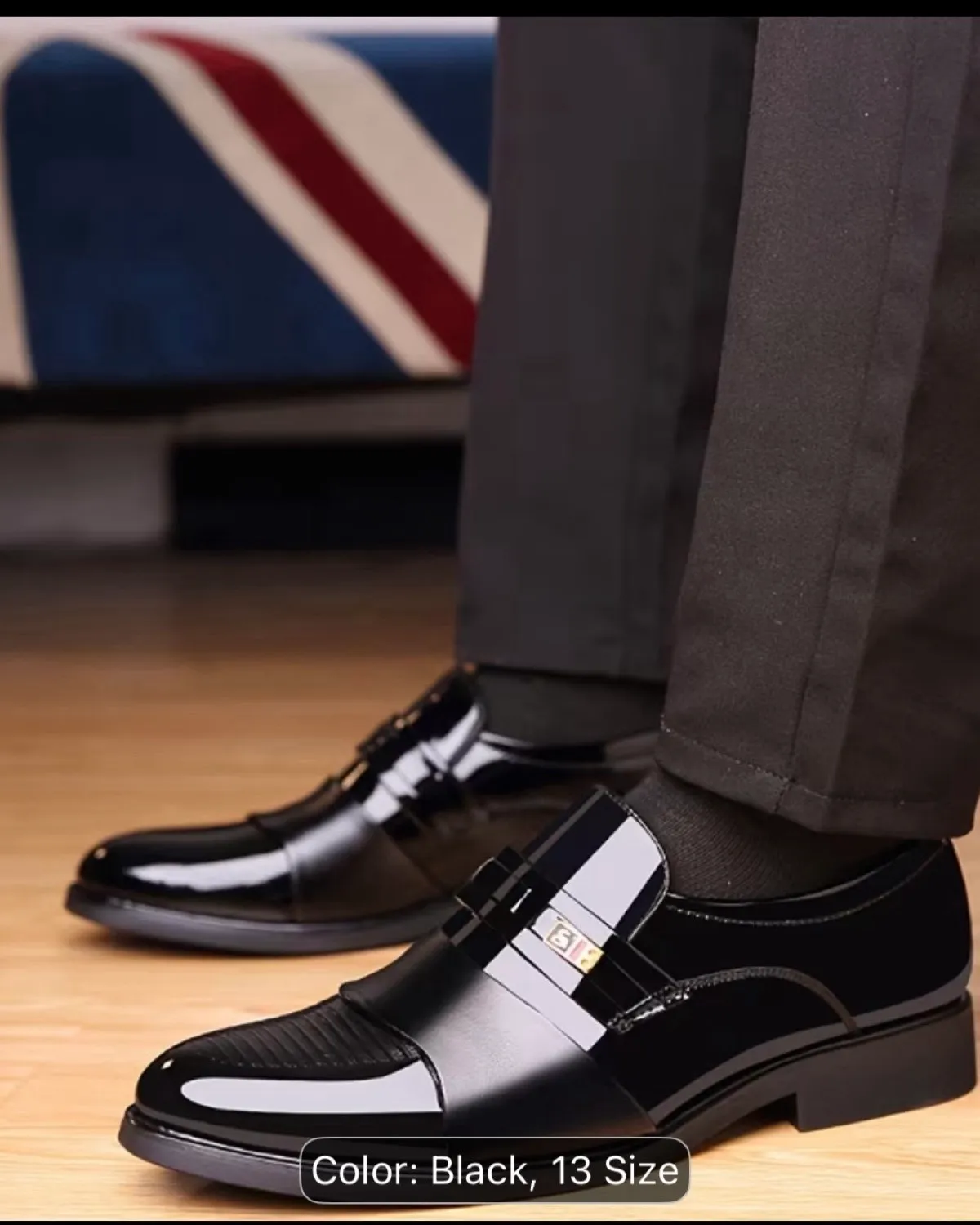 Sleek Black Leather Dress Shoes - Photo 2