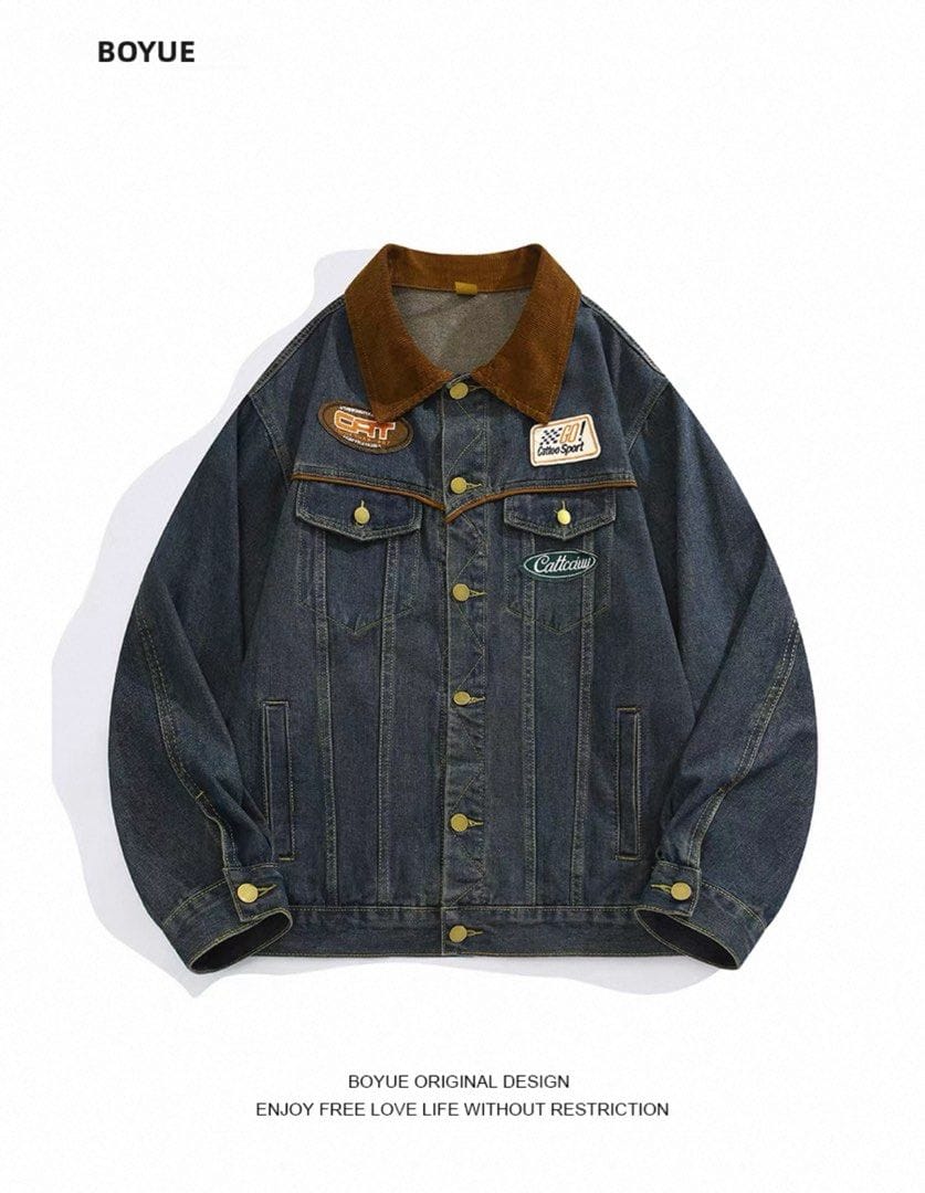 Boyu Retro Denim Jacket Spliced Vibes🔥