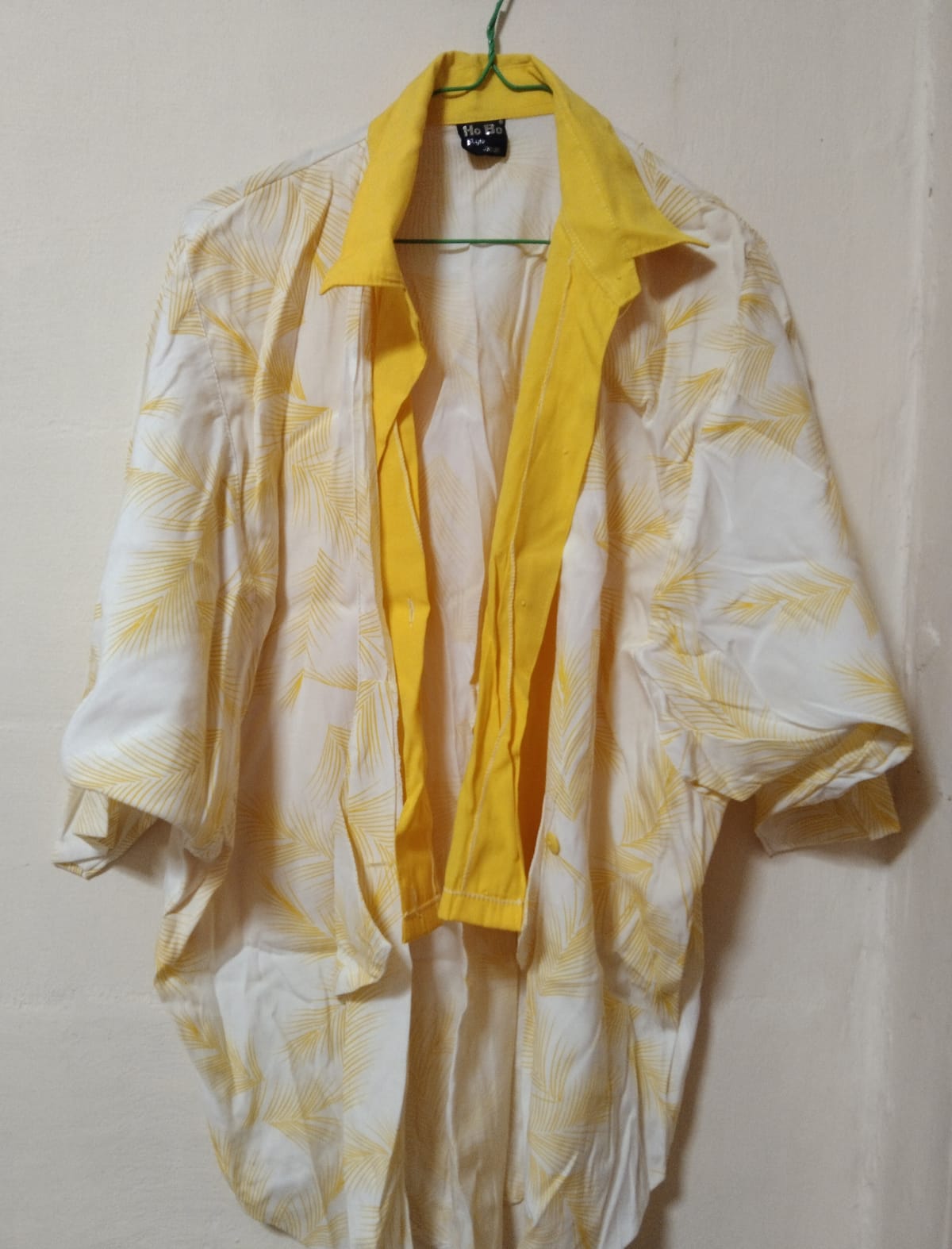 Tropical Vibes Yellow Leaf Print Shirt