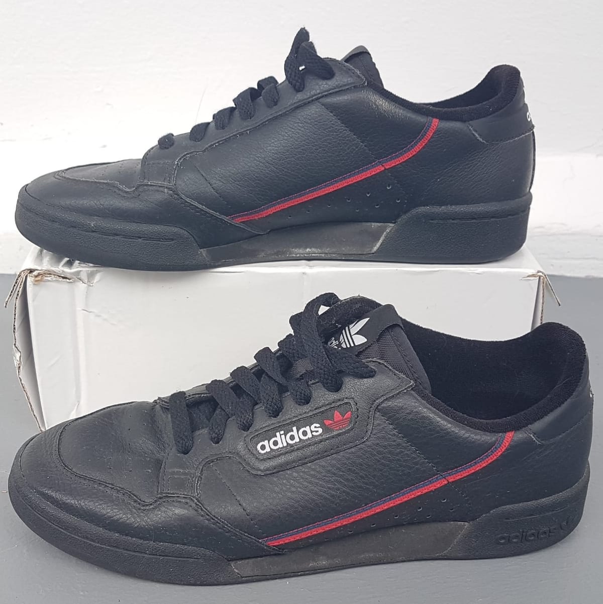 Adidas Adidas Originals Continental 80 Sneakers, Cosmopolitan, Black Shoes, Red Accents, US 8.5, UK 8, EU 42, JP 265, Sleek Design, Urban Style, Streetwise, Sophistication, Cult Street Fashion, Roadster, Pop Culture, Timeless Appeal, Active Lifestyle - Photo 2
