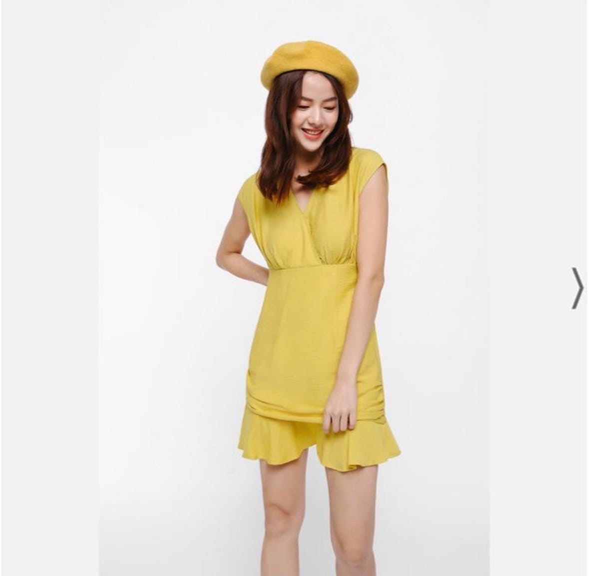 Sunny Yellow Layered Mini Dress 🌞