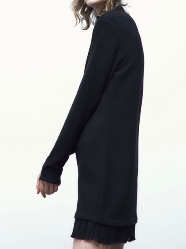 Zara ZARA Black Soft Matching Dress (M) - Photo 3