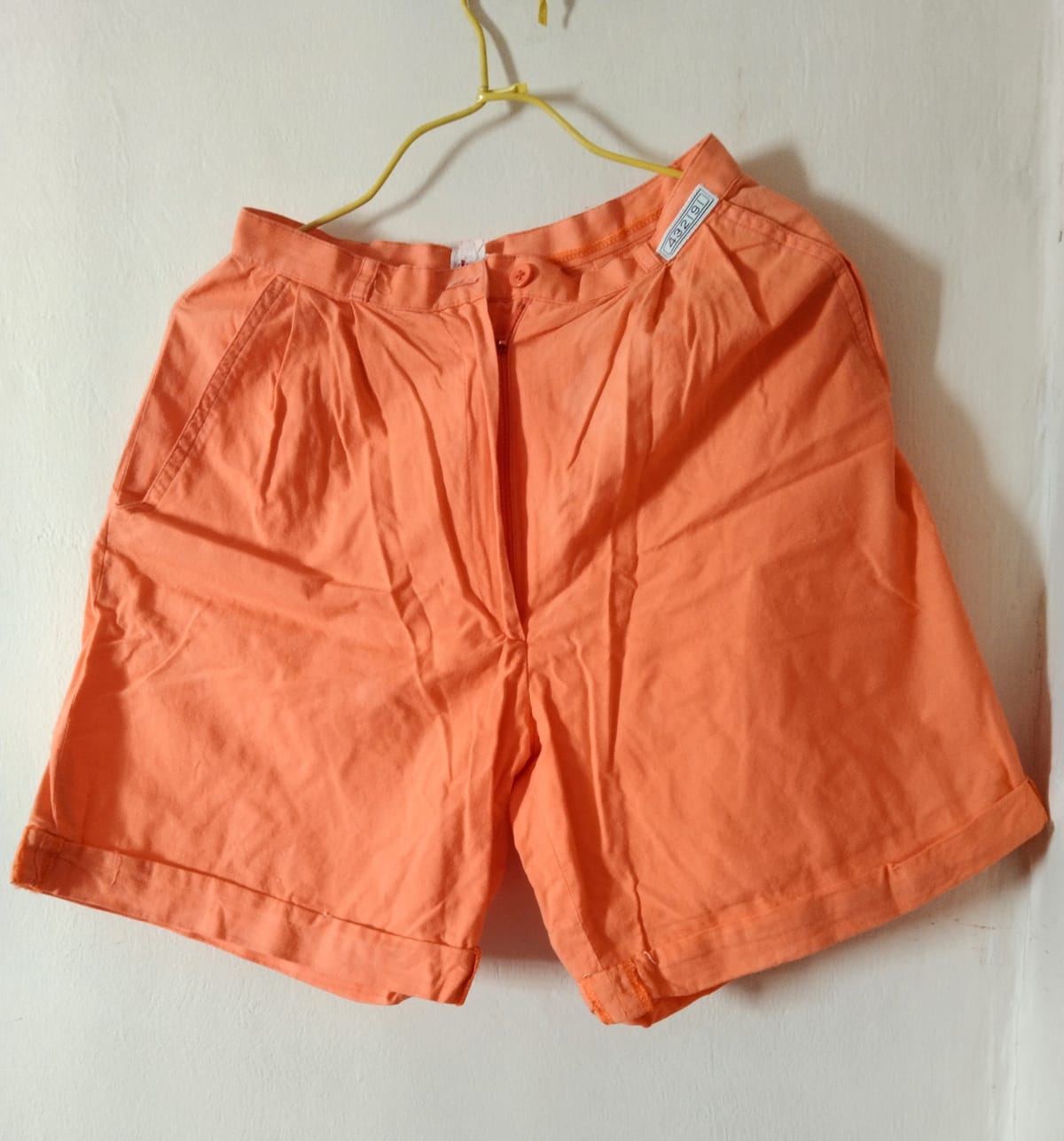 Vibrant Orange High-Waist Shorts