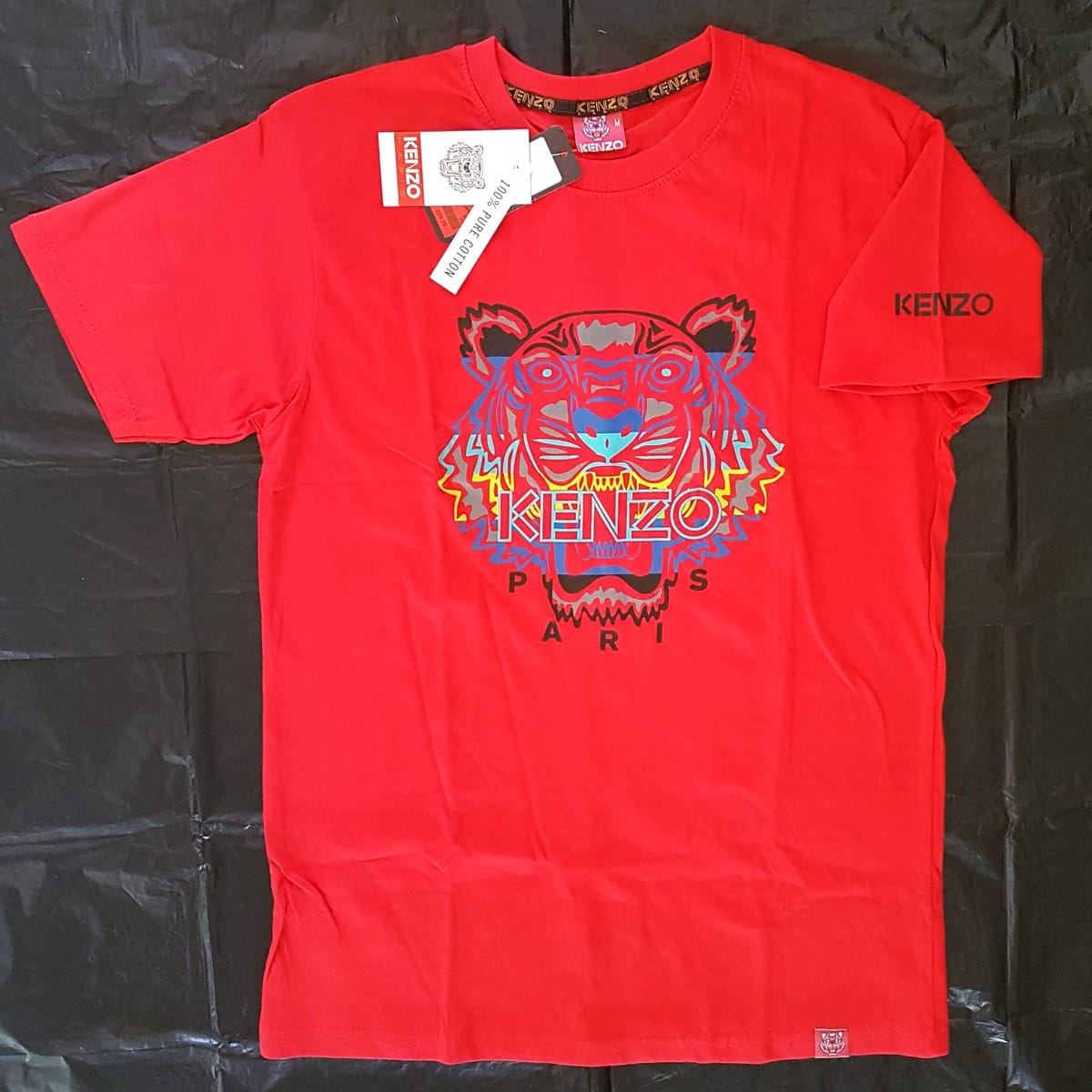 KENZO Retro KENZO Designer T-Shirt, Stunning RED Tee, Cosmopolitan, MEDIUM TIGER Graphic Top, Art décor TIGER Top, Sleek Fashion Wear, Eye-Catching, Streetwise, Sophistication, Pop Culture, Hip Hop, Rock Star, Luxury Living, Urban Style, Timeless Appeal - Photo 3