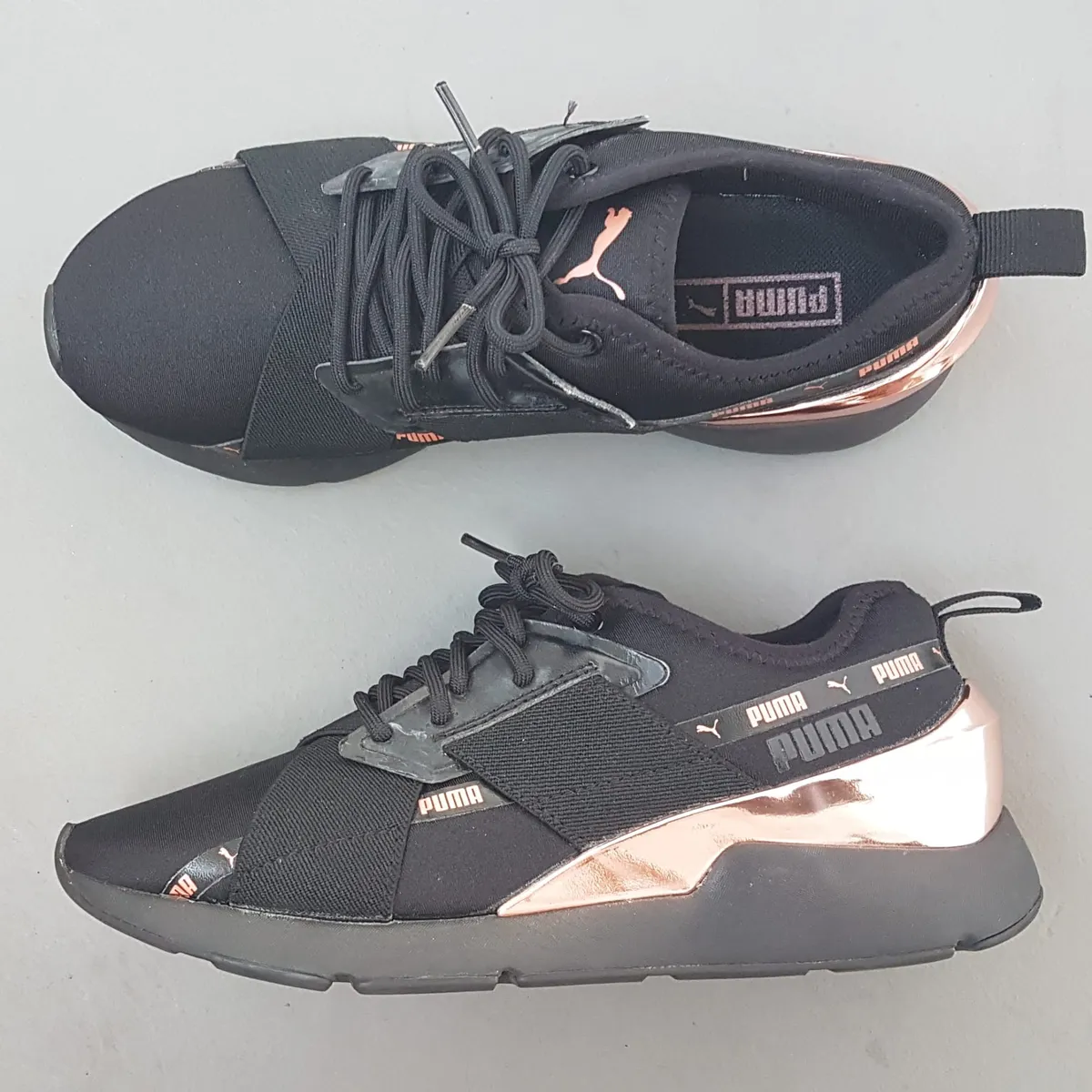 Puma Original Puma Women's Muse X-2 Metallic Sneakers, US 7.5, UK 5, EUR 38, CM 24, Black Shoes, Rose Gold Colorway, Distinctive ballet Inspired feminine Contrasts, Cosmopolitan, Urban Style, Pop Culture, Sophistication, Cult Street Fashion, Everyday Shoes - Photo 8