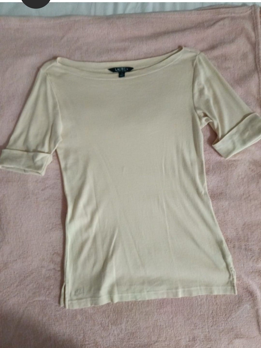Lauren Ralph Lauren Beige Cotton Top (Size S)