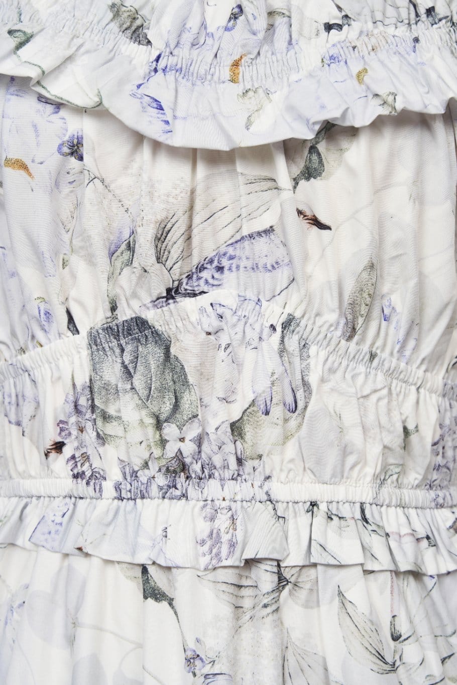 Chello Violette Off Shoulder Maxi Dress in White Whispering Lilac Grove - Photo 5