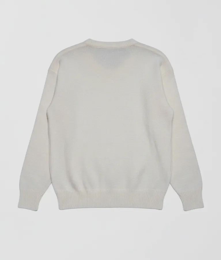 NA Cream Cable Knit V-Neck Long Sleeves Sweater Outerwear - Photo 2
