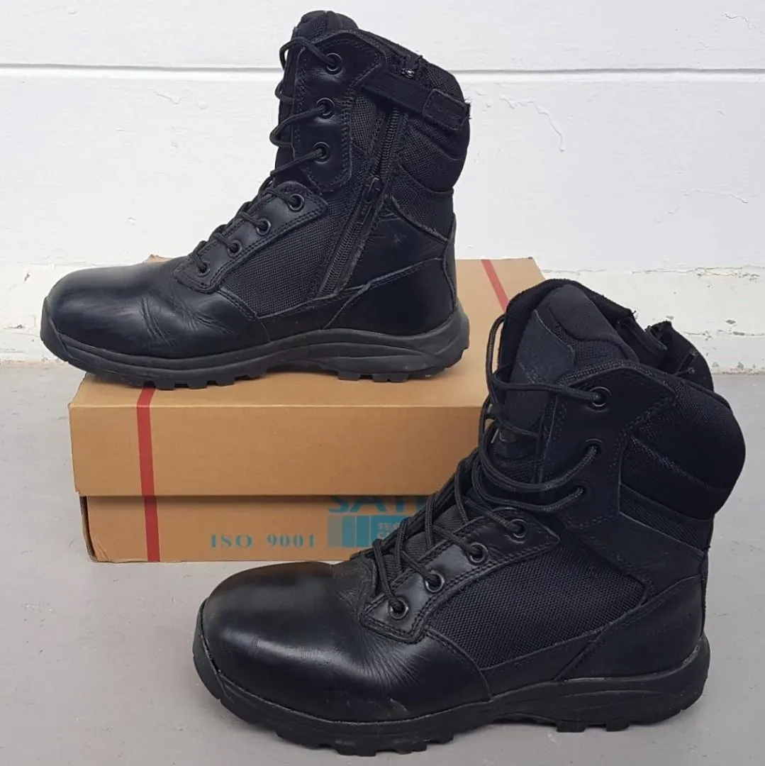 FRONTIER Original Frontier Combat Boots, Cool 8 inches High, US 9.5, UK 8.5, EU 42.5, Black Leather Shoes, Side Zipper, Retro Boots, Vintage Tactical Boots, Cosmopolitan, Durable Design, High Performance, Foot Protection, Safety Shoes, All Terrains, Adventures - Photo 3