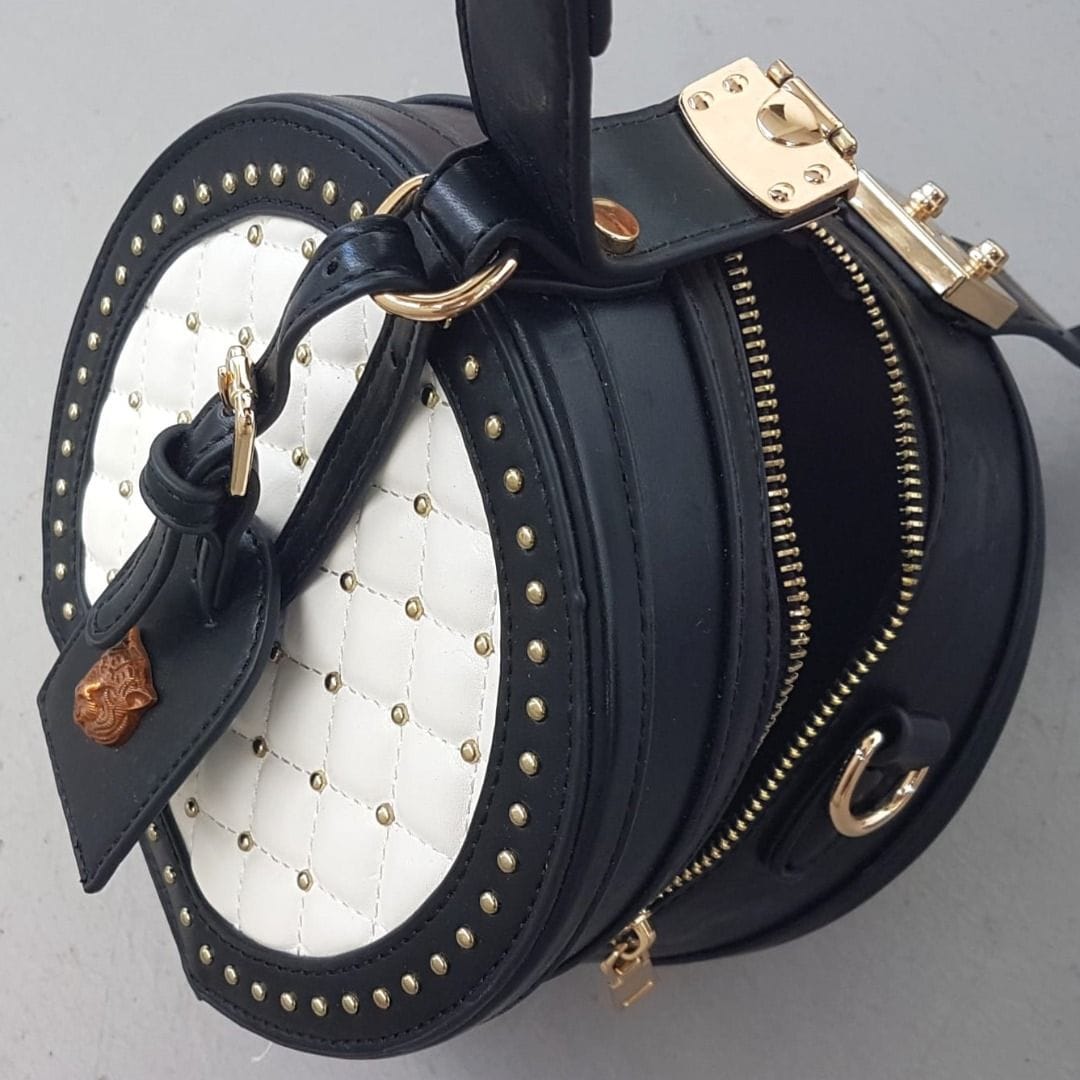 Chic Oval Crossbody Bag w/ Gold Studs & KENZO Tiger Logo - Photo 3