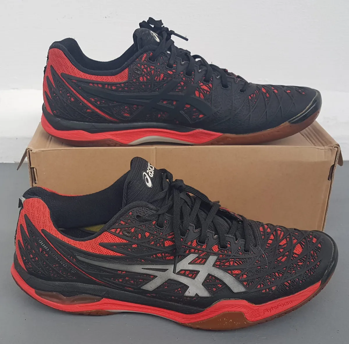 Asics Original Asics Court Control FF Sneakers, JAPAN, Cosmopolitan, EUR 44.5, US 10.5, UK 9.5, Fiery Red & Black Shoes, Silver Accents, Sophistication, FLYTE Foam Midsole, Lightweight Cushioning, Urban Style, Pop Culture, Badminton, Squash, Volleyball - Photo 6