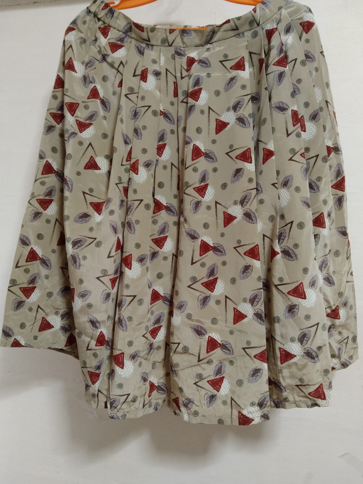 Retro Print Flowy Skirt