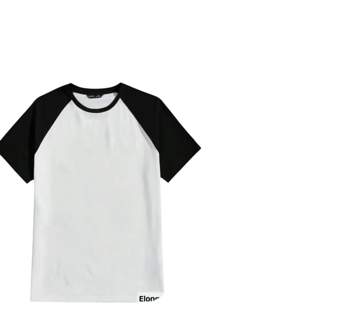 classic raglan black & white tee